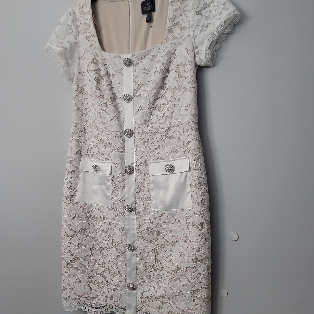 Dress the Population Verona Off the Shoulder Satin Midi Cocktail Dress - Picture 9 of 10